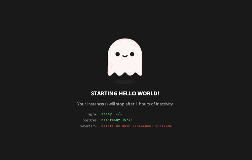 Sablier waiting page rendered with the ghost theme